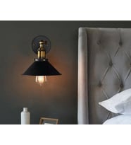 RİOLİGHT VİNTAGE,RETRO,RUSTİK HAREKETLİ BAŞLIK 1XE27 DUYLU HAREKETLİ BAŞLIK METAL YATAK BAŞI APLİK (Siyah)