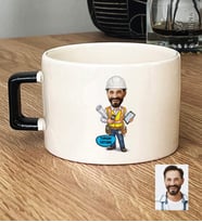 Kişiye Özel Karikatürlü İnşaat Mühendisi Lüks Fincan Mühendisler Günü Hediyesi