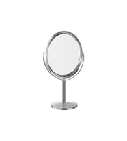 sonx Oval Masaüstü Ayaklı 360° Dönebilen çift taraflı büyüteçli krom ayna 18X10cm