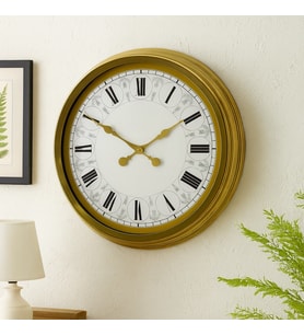 60 cm Gold Metal Roma Rakamlı Duvar Saati (Standart)
