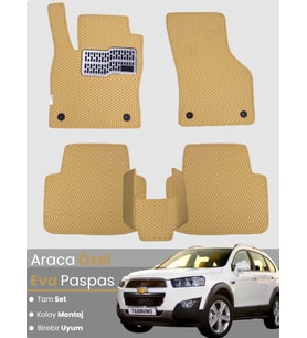 CHEVROLET CAPTİVA (2011-2015) Uyumlu EVA Paspas Tam Set–Araca Özel,Su Geçirmez,Kolay Montaj