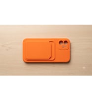 iPhone 12 12 Pro Kartlıklı Silikon Kılıf (Turuncu)