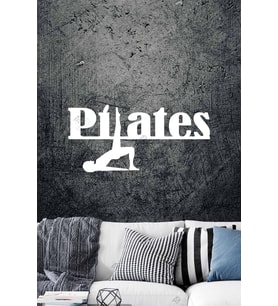 Pilates Duvar Dekor Hediyelik Eşya Ahşap Plates Tablo (Beyaz)