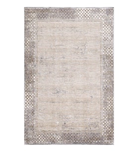 ARTEMİS HALI COUTURE 00866A GRİ GOLD ÇERÇEVELİ ESKİTME IPEK HALI 160X230 ÖLÇÜ
