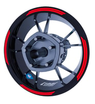 Reflektif Kırmızı Double Stripe Jant Şeridi Sticker Çınar Extreme