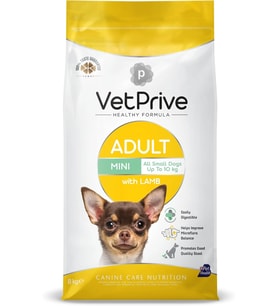 vet prive Mini Ve Küçük Irk Yetişkin Köpek Maması Kuzu Etli 8 kg