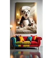 UYKULU PANDA Ev Duvar Salon Güzellik Salonu Ofis Dükkan Dekarasyon Kanvas Tablo (Çok Renkli)