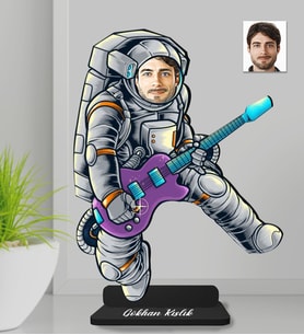 Kişiye Özel Astronot Erkek Ahşap Biblo-1