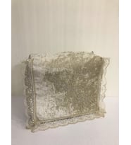 Lamazihome Vizon Kadife Nişan Hurcu Fransız Güpürlü