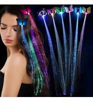 Led Fiber Optik Işıklı Kelebek Saç Klipsi 1 Adet