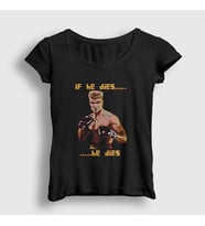 Presmono Kadın Siyah Dies ivan Drago Film Rocky T-Shirt 249613tt