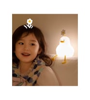 Sevimli Silikon LED Gece Lambası, USB Şarj, Zamanlama, Başucu Dekoru (Krem)