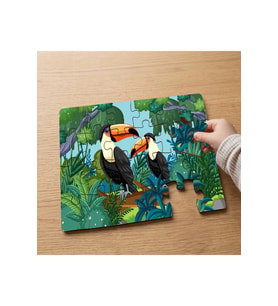 Ormanda Tukan Papağanları Tasarımlı 24 Parça Ahşap Çocuk Puzzle MPK1153