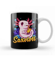 Saxolotl Sax Axolotl Walking Fish Saxophone Pun Kupa Bardak Porselen