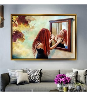 Altın Çerçeveli dekoratif tablo a507 (Gold)
