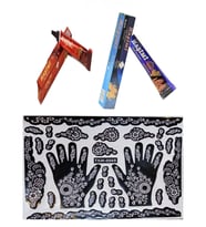 Hint Kınası Haşimi Siyah 25 g Tüp  Ve Kırmızı 25 g Tüp & A4 El Desen