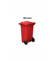 ELCY 60 LT Plastik Çöp Konteyneri Kırmızı -Isıya Karşı Dayanıklı