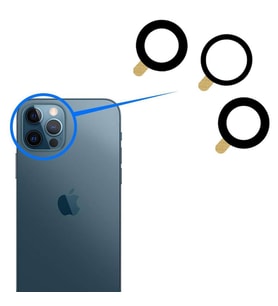 Apple iPhone 12 Pro İle Uyumlu Kamera Camı (Siyah)