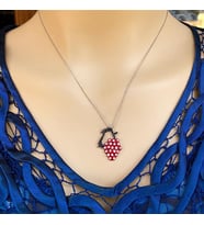 Rose Kaplama Mineli Üzüm Salkımı Gümüş Kolye (Karışık)