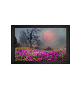 Manzara Temalı Kanvas Tablo 80 x 110 cm Siyah Çerçeve