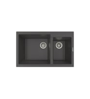 POLEX Cristalüx Granit Eviye P-1,75 1,5 Gözlü Tezgah Altı Ve Tezgah Üstü Mutfak Evyesi 81x50,5cm (Antrasit)