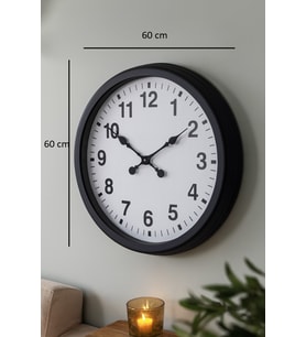 60 cm Siyah Metal Duvar Saati (Standart)
