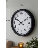 60 cm Siyah Metal Duvar Saati (Standart)