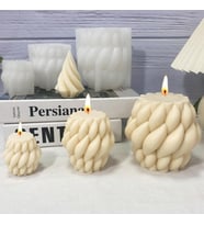Örgü 3 'lü Set Dekoratif Kokulu Doğal Mum  % 100 Soya Wax