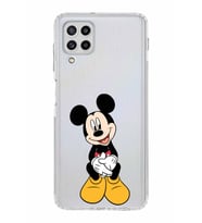 Samsung Galaxy M32  Kamera Korumalı Kapak Mickey Mouse Tasarımlı  Şeffaf  Kılıf