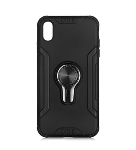 iPhone XS Max Kılıf Stand Olma Özellikli Araç Tutuculu Koko Kılıf (Siyah)