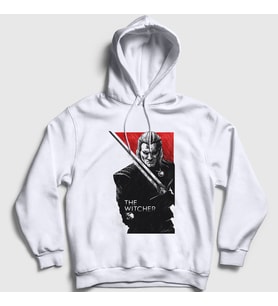 Presmono Unisex Beyaz Geralt Of Rivia V2 Dizi Witcher Kapüşonlu Sweatshirt 321267tt