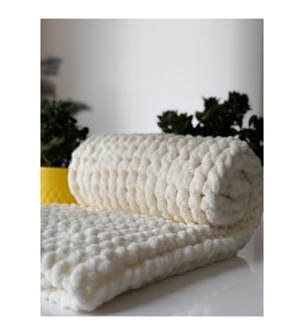 El Örgü Puffy Bebek Battaniye 90x90 cm