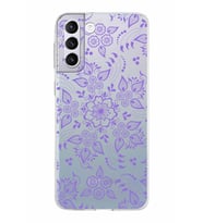Samsung Galaxy S21 Plus Kapak Nostalji Desen Tasarımlı Şeffaf Silikon Kılıf