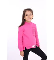 Toontoy Kız Çocuk Nakışlı Sweatshirt (Fuşya)