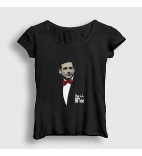 Presmono Kadın Siyah Godfather Michael Scott The Office T-Shirt 345607tt