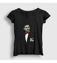 Presmono Kadın Siyah Godfather Michael Scott The Office T-Shirt 345607tt