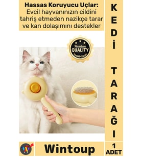 #Tarak Kedi Köpek Tüy Bakım Fırçası Pati Tasarımlı Otomatik Temizlenen Şık Pet Evcil Hayvan Tarağı
