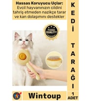 #Tarak Kedi Köpek Tüy Bakım Fırçası Pati Tasarımlı Otomatik Temizlenen Şık Pet Evcil Hayvan Tarağı