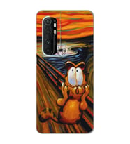 Xiaomi Mi Note 10 LITE Uyumlu Garfield Tasarımlı Şeffaf Telefon Kılıfı