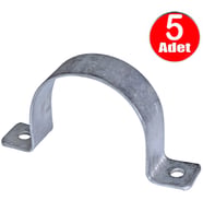 No:10 Çiftli Sac Kablo Kroşe 50mm Demir Köprü Metal Boru Tutma Bağlama Kelepçesi -5Adet