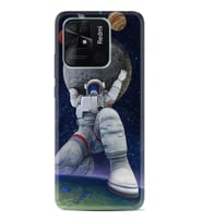 Xiaomi Redmi Note 7 8 9 Pro 10 2022 10 Pro 10S Kılıf Desenli Silikon Astronot ve Dünya 1759
