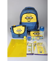 x Dekomus , Lisanslı Minions Banana Mood Collection Full Kırtasiye Seti Büyük Boy Okul,Termoslu Beslenme ve Kalem Çantası , Matara Seti