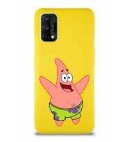 Realme 7 Pro Soft Premier Kapak Patrick Yıldız Tasarımlı Silikon Kılıf - Sarı (Şeffaf)