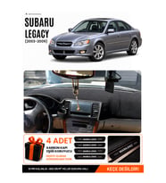 SUBARU LEGACY (2003-2009) Uyumlu Torpido Örtüsü Torpido Kılıfı - Siyah Gri