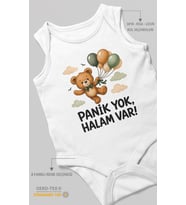 Panik Yok, Halam Var! Sıfır Kol Bebek Zıbını %100 Pamuk