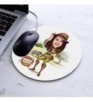 Kişiye Özel Maceracı Kadın Karikatürlü Mousepad