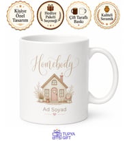 Homebody Yazılı Ev Kuşu Kupa Bardak Porselen Hediye Mug