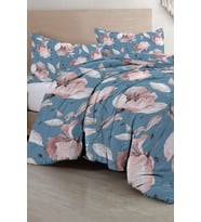 Pamuklu Çift Kişilik Nevresim Takımı Natura Rose Blue