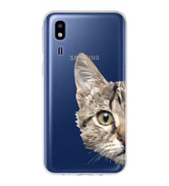 Samsung Galaxy A2 Core Uyumlu Kapak Catface Tasarımlı Şeffaf Silikon Kılıf