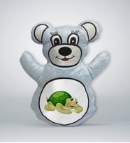 BK Gift Sevimli Sevimli Kaplumbağa Tasarımlı Mavi Ayıcık Yastık-1